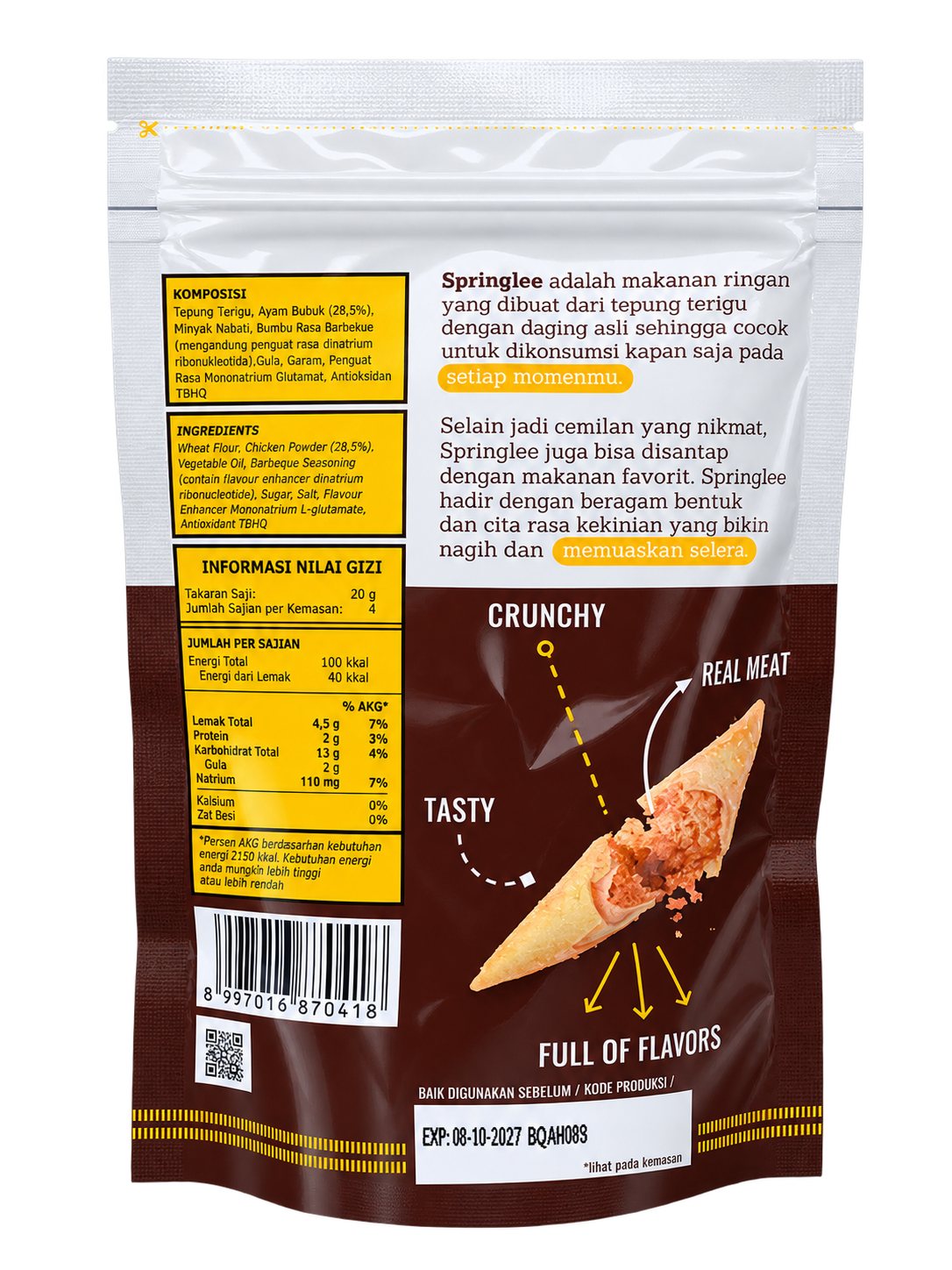 Springlee BBQ Chicken Samosa (Pouch) Inter Buana Mandiri
